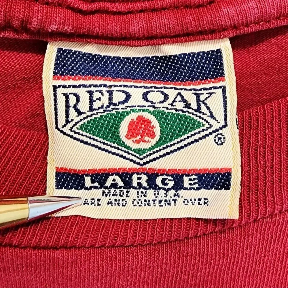 Alabama Football Crimson Tide Vintage Red Oak Shirt Red USA Made Rare Size Large